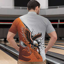 Load image into Gallery viewer, Custom Orange Eagle Bowling Team Men Quarter-Zip Shirts, Eagle Bowling League Shirt Bowlers Outfit IPHW8754