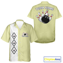 Load image into Gallery viewer, Custom Classic Vintage Argyle Bowling Men And Women Button Up, Retro Bowling Team Shirt IPHW10068