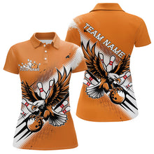 Load image into Gallery viewer, Custom Orange Eagle Bowling Jerseys, Eagle Bowling Women Polo Shirts Team Bowlers Uniform IPHW8787