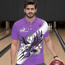 Load image into Gallery viewer, Custom Purple Eagle Bowling Jerseys, Eagle Bowling Men Polo Shirts Team Uniform Bowlers Outfit IPHW8788