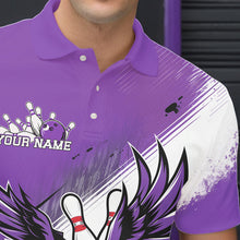 Load image into Gallery viewer, Custom Purple Eagle Bowling Jerseys, Eagle Bowling Men Polo Shirts Team Uniform Bowlers Outfit IPHW8788