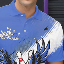 Load image into Gallery viewer, Custom Blue Eagle Bowling Jerseys, Eagle Bowling Men Polo Shirts Team Uniform Bowlers Outfit IPHW8789