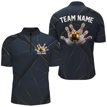 Custom Golden Bowling Shirts For Men, Flame Bowling Team Shirts Bowling Uniform IPHW7336