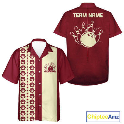 Custom Classic Retro Bowling Team  Shirt, Vintage Style Bowlers Outfits IPHW10073