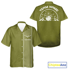Load image into Gallery viewer, Custom Classic Striped Vintage Bowling Shirt, Retro Bowling Button Up Team Shirt IPHW10075