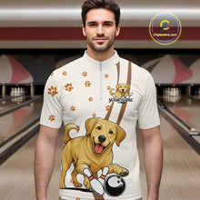 Load image into Gallery viewer, Custom Funny Labrador Retriever Dog Men Bowling Team Shirt, Dog Lovers Bowling Uniform IPHW10208