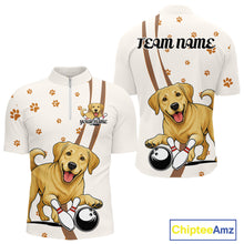 Load image into Gallery viewer, Custom Funny Labrador Retriever Dog Men Bowling Team Shirt, Dog Lovers Bowling Uniform IPHW10208