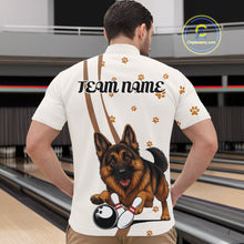 Load image into Gallery viewer, Custom Funny German Shepherd Dog Men Bowling Team Shirt, Dog Lovers Bowling Uniform IPHW10210