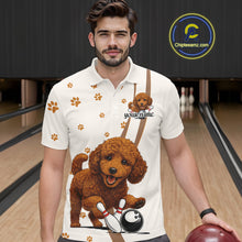 Load image into Gallery viewer, Custom Funny Poodle Dog Men Bowling Team Shirt, Dog Lovers Bowling Uniform IPHW10212