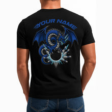 Load image into Gallery viewer, Custom Bowling T-Shirts For Men, Blue Dragon With Thunder Lightning Bowlers Outfit IPHW9075