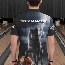 Load image into Gallery viewer, Custom Thunder Lightning Wolf Bowling Polo Shirts For Men, Wolf Bowling Jerseys IPHW8307