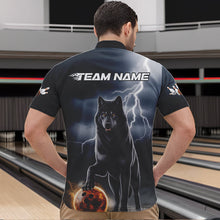 Load image into Gallery viewer, Custom Thunder Lightning Wolf Bowling Quarter-Zip Shirts For Men, Wolf Bowling Jerseys IPHW8307