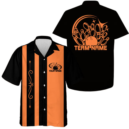 Custom Classic Vintage Bowling Team Shirts, 50S Retro Bowling Button Up Shirt IPHW10088