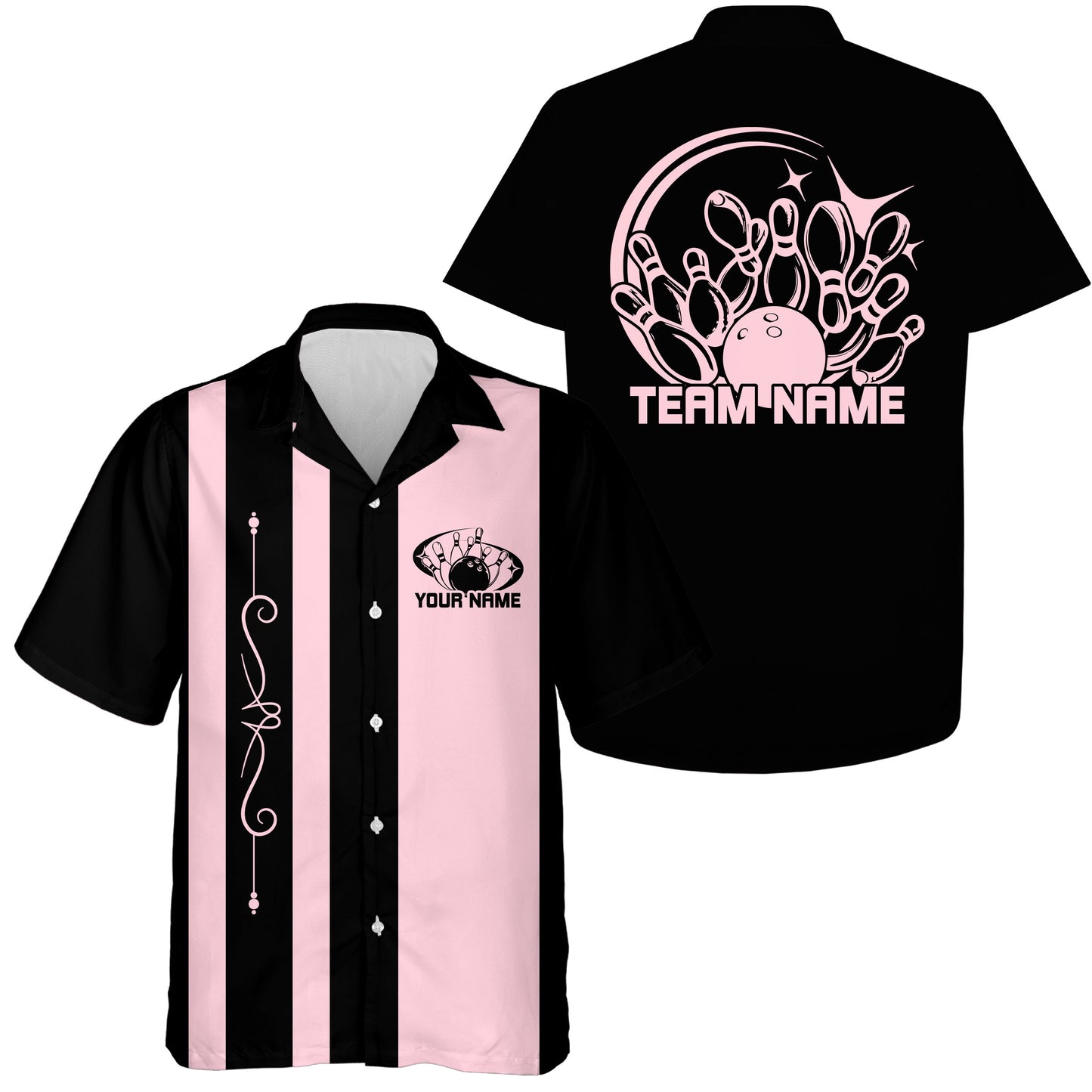 Custom Classic Vintage Bowling Team Shirts, 50S Retro Bowling Button Up Shirt IPHW10088