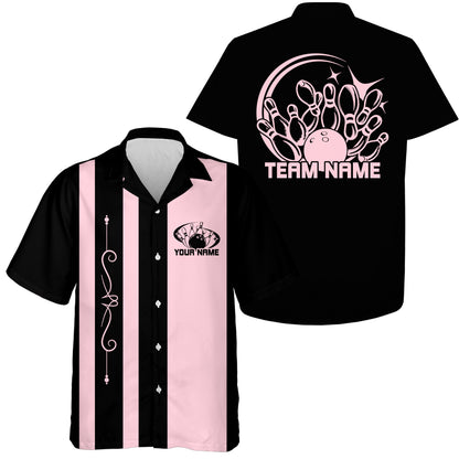 Custom Classic Vintage Bowling Team Shirts, 50S Retro Bowling Button Up Shirt IPHW10088