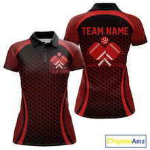 Load image into Gallery viewer, Custom Red Pickleball Shirts For Women, Women's Pickleball Outfit Pickleball Team Shirts IPHW10693