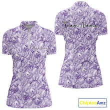 Load image into Gallery viewer, Custom Blue Butterfly Bowling Women Quarter-Zip Shirt, Ladies Bowlers Outfit IPHW10932