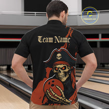 Load image into Gallery viewer, Custom Black And Orange Pirate Bowling Men Quarter-Zip Shirt, Pirate Bowling Team Jerseys IPHW10709