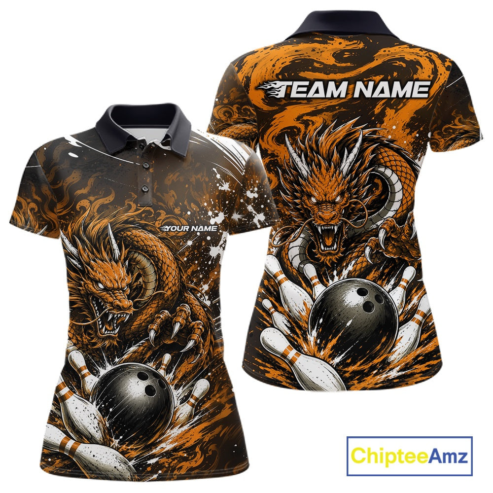 Polo shirt with dragon design and 'Team Name' text, featuring Chiptee Amz branding.