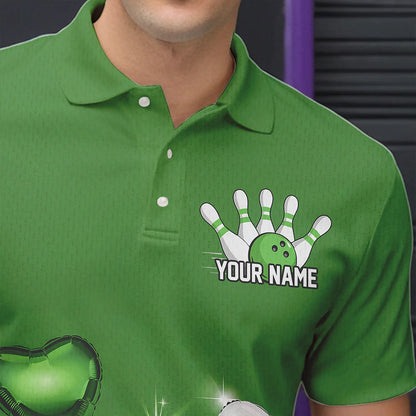 Custom Green St Patrick'S Day Bowling Polo Shirts For Men, Saint Patrick Team Bowling Outfits IPHW8373