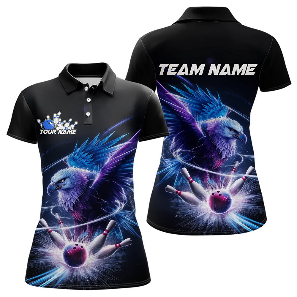 Custom Eagle Bowling Team Polo Shirt For Women, Bowling Tournament Shirt Bowler Outfit IPHW8560