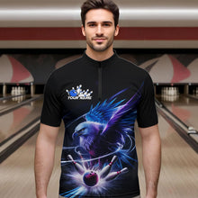 Load image into Gallery viewer, Custom Eagle Bowling Team Quarter-Zip Shirts For Men, Eagle Bowling Tournament Shirt Bowler Outfit IPHW8560