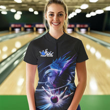 Load image into Gallery viewer, Custom Eagle Bowling Team Womens Quarter-Zip Shirts, Bowling Tournament Shirt Bowler Outfit IPHW8560