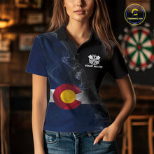 Load image into Gallery viewer, Custom Smoke Flame Colorado Flag Patriotic Darts Shirt For Women, Dart League Team Jerseys IPHW10746