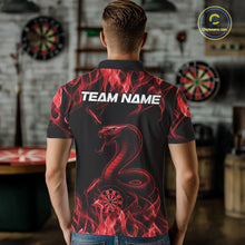 Load image into Gallery viewer, Custom Black And Red Flame Cobra Snake Dart Men Shirts, Dart League Shirt IPHW10770