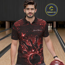 Load image into Gallery viewer, Custom Dreamy Red Butterfly Men Bowling Polo Shirt, Bowling Team Outfit IPHW11017