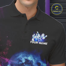 Load image into Gallery viewer, Custom Galaxy Bowling Men Polo Shirts, Holographic Bowling Jersey Bowling League Shirt IPHW9499