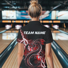 Load image into Gallery viewer, Custom Black And Red Thunder Lightning Dragon Womens Quarter-Zip Shirts, Bowlers Outfits IPHW8662