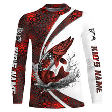 Load image into Gallery viewer, Canada Flag Pike Fishing Custom Long Sleeve Fishing Shirts, Pike Fishing Jerseys | Red Camo IPHW6841