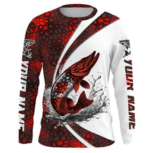 Load image into Gallery viewer, Canada Flag Pike Fishing Custom Long Sleeve Fishing Shirts, Pike Fishing Jerseys | Red Camo IPHW6841