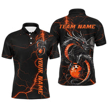 Load image into Gallery viewer, Black And Red Custom Dragon Bowling Polo Shirts For Men, Dragon Bowling League Shirts Outfits IPHW8686