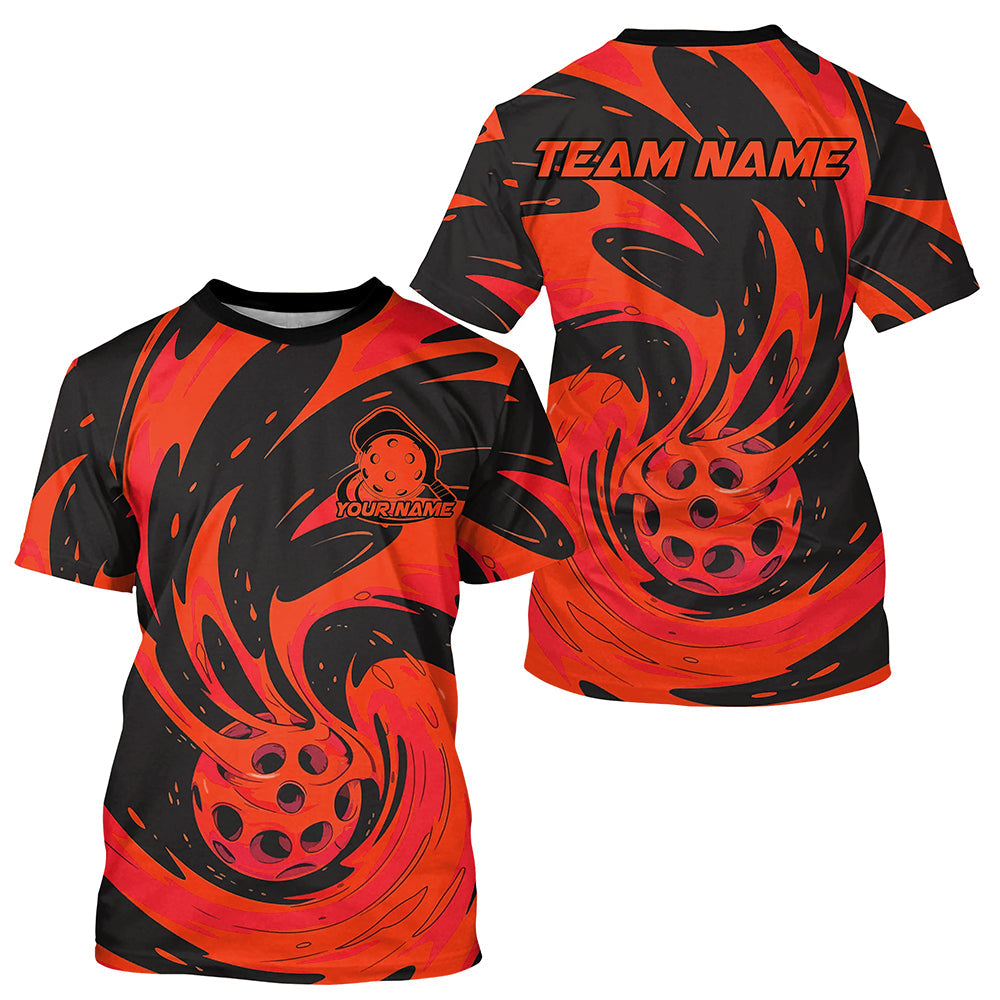 Black And Red Custom Pickleball T-Shirts For Men, Pickleball Tournament Team Shirts, Pickleballer Outfits IPHW7577