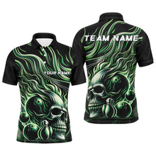 Load image into Gallery viewer, Personalized Multi-Color Flame Skull Bowling Team Shirts, Custom Name Bowling Jerseys For Men And Women IPHW5930