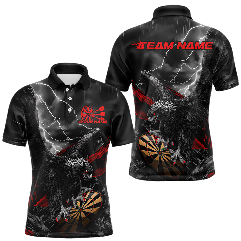 Custom Thunder Lightning Red Eagle Dart Polo Shirts For Men, Dart Team Jerseys With Name IPHW8484