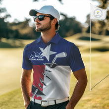 Load image into Gallery viewer, Custom Texas State Flag Golf Club Patriotic Golf Team Shirt For Men, TX Golfer Outfit IPHW10582