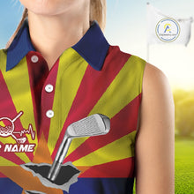 Load image into Gallery viewer, Custom Arizona State Flag Golf Club Patriotic Golf Team Shirt For Women, Golfer Outfits IPHW10583