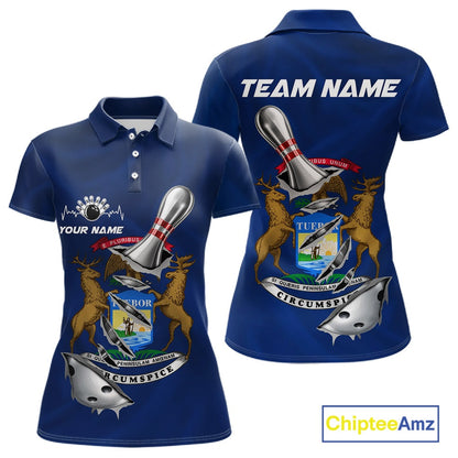 Custom Michigan State Flag Silver Bowling Ball And Pin Patriotic Bowling Shirts For Women IPHW10589