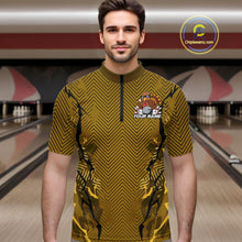 Load image into Gallery viewer, Yellow Custom Funny Turkey Bowling Jerseys, Bowling Team League Shirt Men Bowlers Outfit IPHW10810