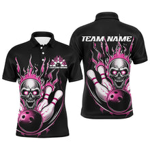 Load image into Gallery viewer, Custom Multi-Color Flame Skull Bowling Team Shirts For Men And Women, Flaming Bowling Jerseys Bowlers Outfit IPHW6555