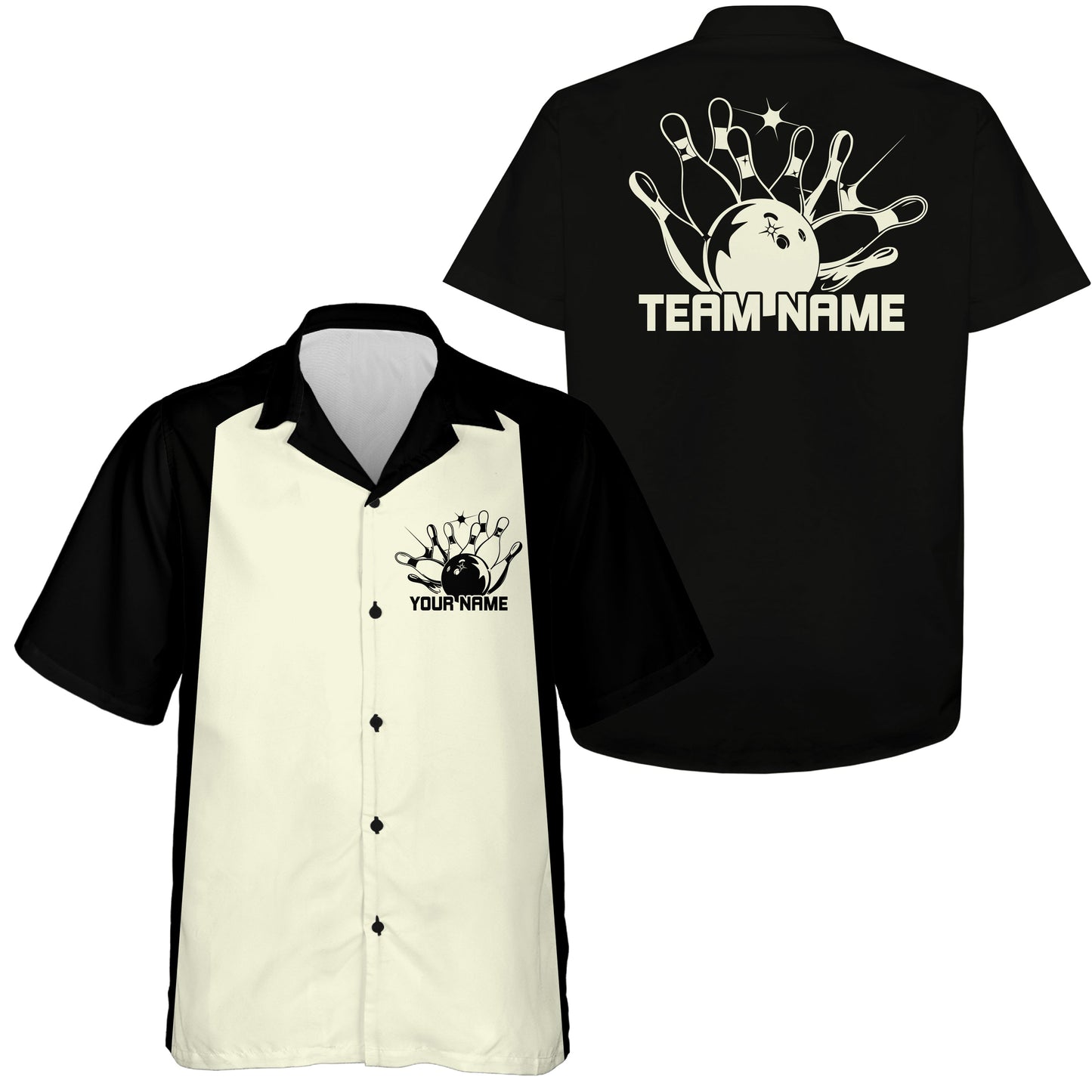 Custom Classic 50S Style Bowling Unisex Hawaiian Shirts, Vintage Bowling Team Outfit IPHW10066