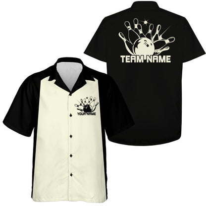 Custom Classic 50S Style Bowling Unisex Hawaiian Shirts, Vintage Bowling Team Outfit IPHW10066