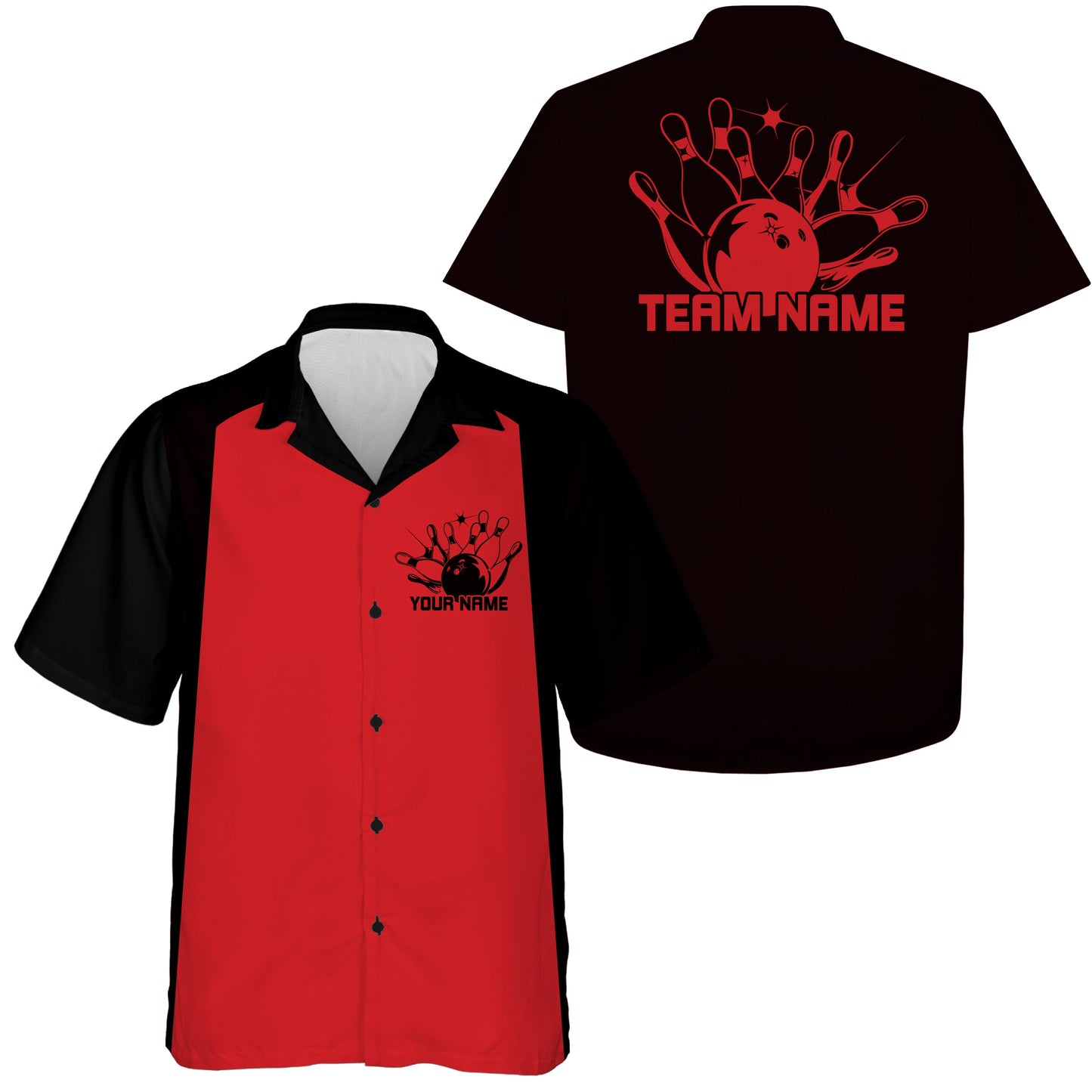 Custom Classic 50S Style Bowling Unisex Hawaiian Shirts, Vintage Bowling Team Outfit IPHW10066