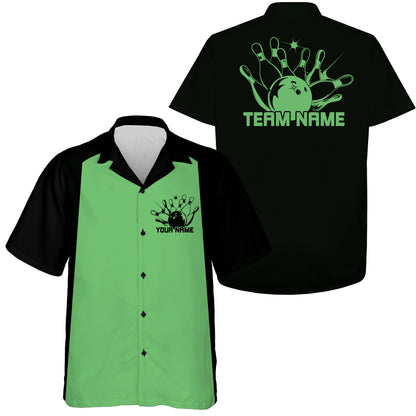 Custom Classic 50S Style Bowling Unisex Hawaiian Shirts, Vintage Bowling Team Outfit IPHW10066