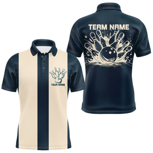 Custom Green Striking Bowling Polo Shirts For Men, Classic Vintage Bowling Shirts IPHW8282