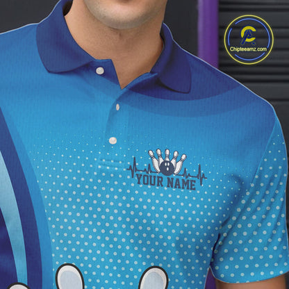 Custom Blue Doctor Bowling Polo Shirts For Men, Funny Doctor Bowling Jerseys IPHW9235