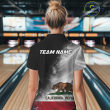 Load image into Gallery viewer, Custom Smoke California Flag Bowling Women Team Shirts, Patriotic California Bowling Jerseys IPHW10629